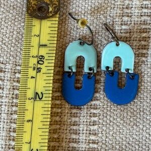 Blue and Light Blue Geometric Earrings